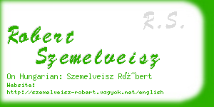 robert szemelveisz business card